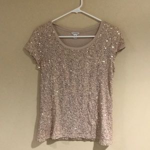 Calvin Klein gold sequin top